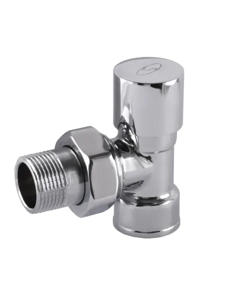 Кран для радиатора вентильный угловой Solomon 1845 3/4 дюйма, ручной, хром - 1