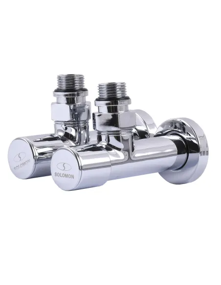 Кран вентильный угловой Solomon Lux 7777 1/2 дюйма хром, 2 шт - 1