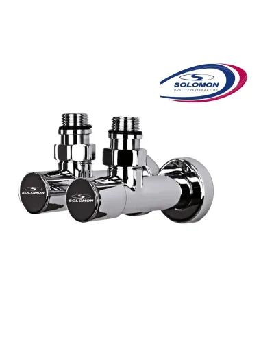 Кран вентильный угловой Solomon Lux 7777 1/2 дюйма хром, 2 шт - 2
