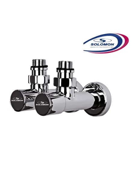 Кран вентильный угловой Solomon Lux 7777 1/2 дюйма хром, 2 шт - 2