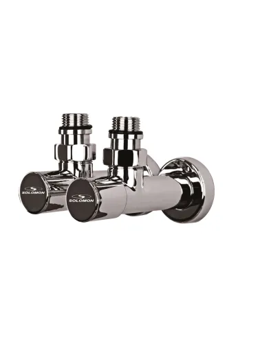 Кран вентильный угловой Solomon Lux 7777 1/2 дюйма хром, 2 шт - 3