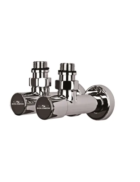 Кран вентильный угловой Solomon Lux 7777 1/2 дюйма хром, 2 шт - 3