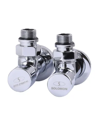 Кран вентильный угловой Solomon Lux 7777 1/2 дюйма хром, 2 шт - 6