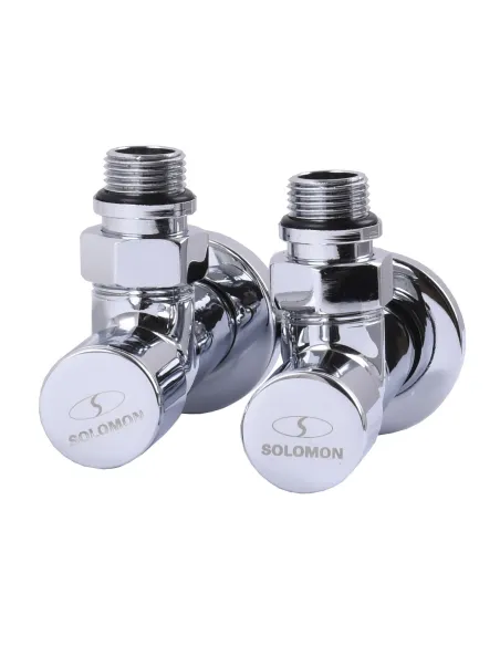 Кран вентильный угловой Solomon Lux 7777 1/2 дюйма хром, 2 шт - 6