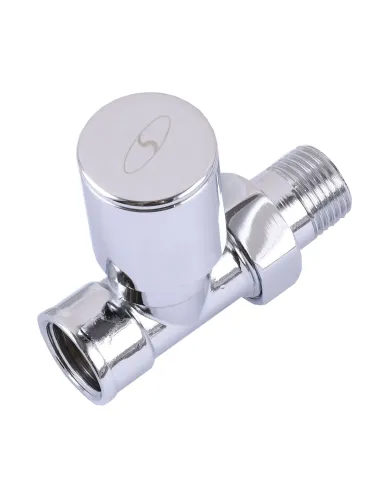 Кран для радиатора вентильный прямой Solomon 1865 1/2 дюйма, ручной, хром - 5