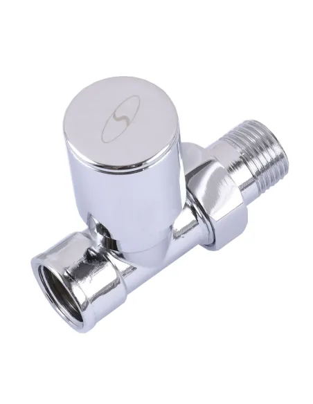 Кран для радиатора вентильный прямой Solomon 1865 1/2 дюйма, ручной, хром - 5