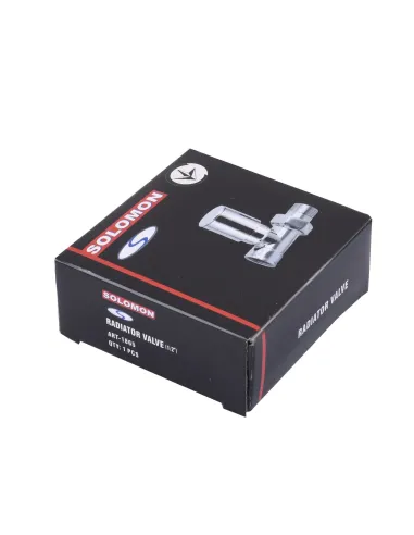 Кран для радиатора вентильный прямой Solomon 1865 1/2 дюйма, ручной, хром - 6