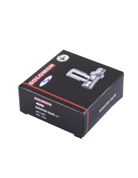 Кран для радиатора вентильный прямой Solomon 1865 1/2 дюйма, ручной, хром - 6