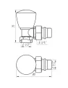 Кран для радиатора вентильный угловой Solomon 160404 1/2 дюйма с уплотнителем, ручной - 3
