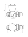 Кран для радиатора вентильный прямой Solomon 161404 1/2 дюйма с уплотнителем, ручной - 2