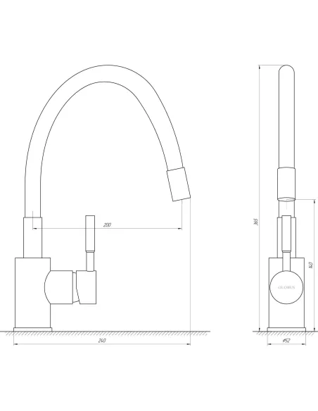 Смеситель для кухни Globus Lux Lazer GLLR-0203SG серый - 5
