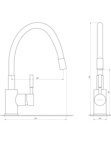 Смеситель для кухни Globus Lux Lazer GLLR-0203SW белый - 5