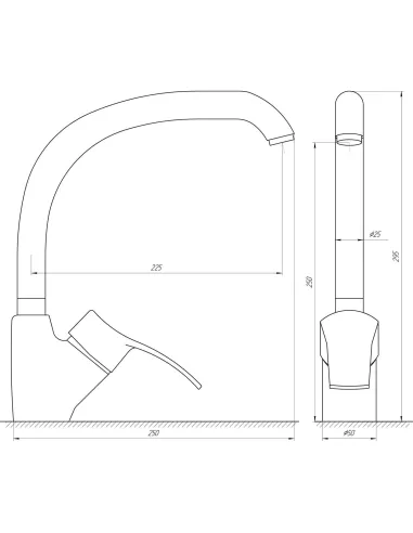 Змішувач для кухні Globus Lux Queensland GLQU-0203S-BIG-6-Marone шоколад - 4