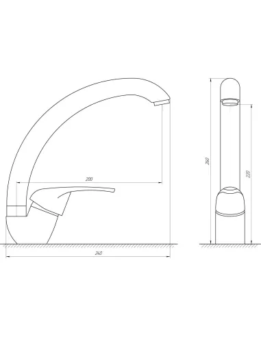 Смеситель для кухни Globus Lux Solly GLSO-0203S-3-Titanium темно-серый - 4