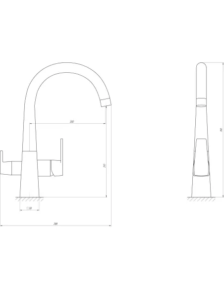 Смеситель для кухни с подключением к фильтру Globus Lux Lazer GLLR-0999-1-Onix черный - 5