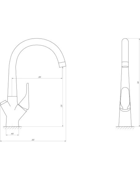 Змішувач для кухні Globus Lux GLLR-0222-2-Arena світло-сірий, під осмос - 5