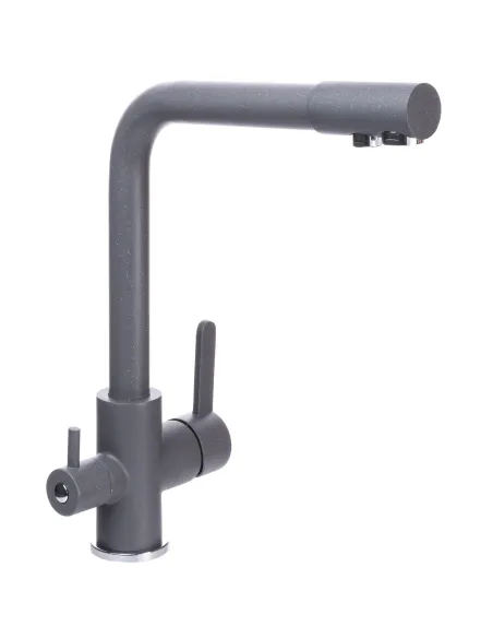 Змішувач для кухні Globus Lux GLLR-0444-3-Titanium темно-сірий, під осмос - 1