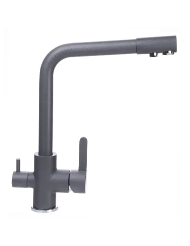 Змішувач для кухні Globus Lux GLLR-0444-3-Titanium темно-сірий, під осмос - 2