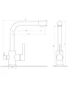 Смеситель для кухни с подключением к фильтру Globus Lux Lazer GLLR-0444-3-Titanium темно-серый - 4