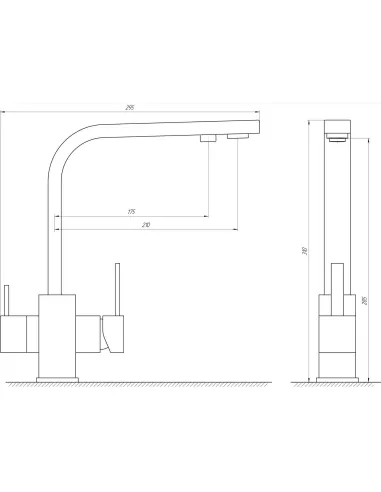 Змішувач для кухні Globus Lux GLLR-0111-4-Colorado світло-бежевий, під осмос - 4
