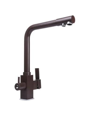 Змішувач для кухні Globus Lux GLLR-0100-6-Marone шоколад, під осмос - 4