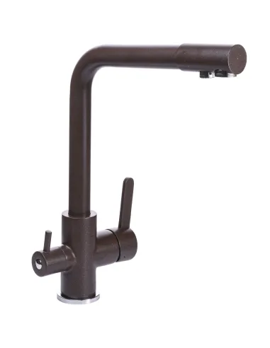 Змішувач для кухні Globus Lux GLLR-0444-6-Marone шоколад, під осмос - 3