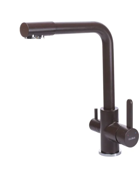 Змішувач для кухні Globus Lux GLLR-0444-6-Marone шоколад, під осмос - 4