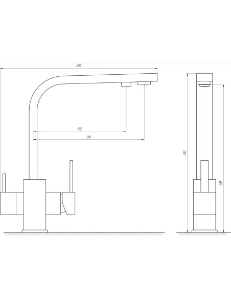 Смеситель для кухни с подключением к фильтру Globus Lux Lazer GLLR-0111-9-Bronze бронза - 5