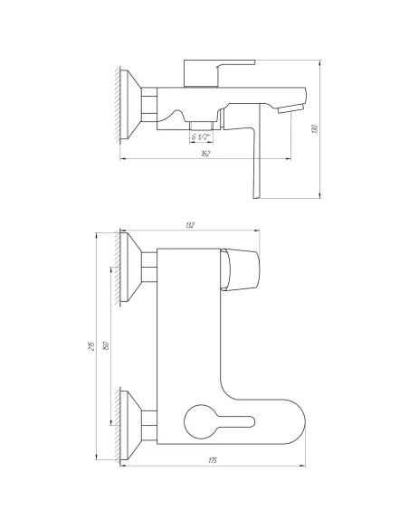 Змішувач для ванни Globus Lux Laguna GLA-0102N хром - 5