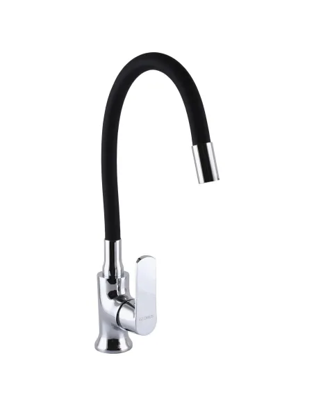 Змішувач для кухні Globus Lux Laguna GLA-0203SL-SB чорний, гофрогусак - 1