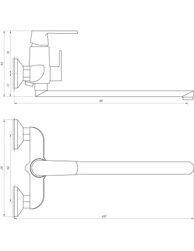 Смеситель для ванны с душем Globus Lux Laguna GLA-0208 хром - 5