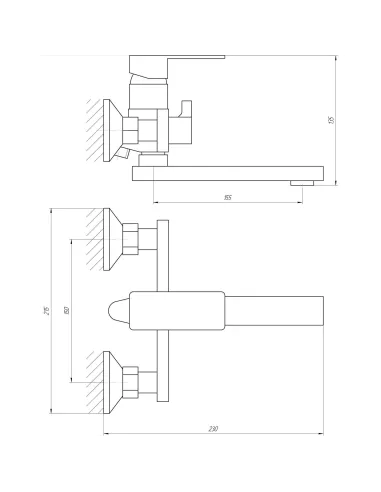 Смеситель для ванны с душем Globus Lux Milano GLM-102N хром - 5