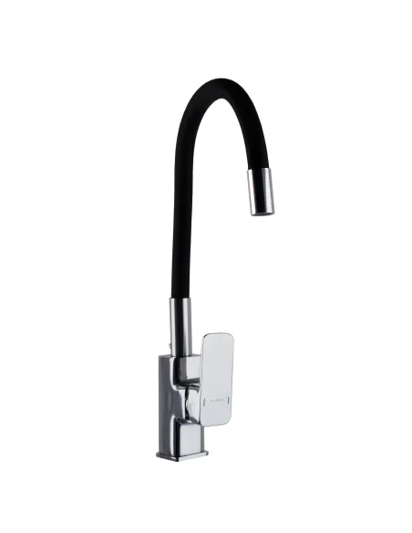 Смеситель для кухни с гибким изливом Globus Lux Milano GLM-203LR хром-черный - 1