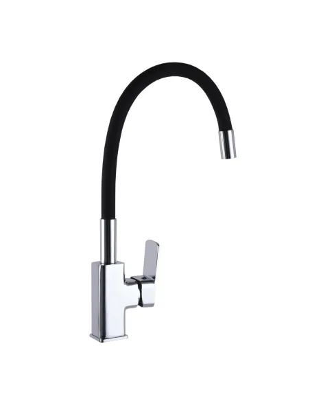 Смеситель для кухни с гибким изливом Globus Lux Milano GLM-203LR хром-черный - 3