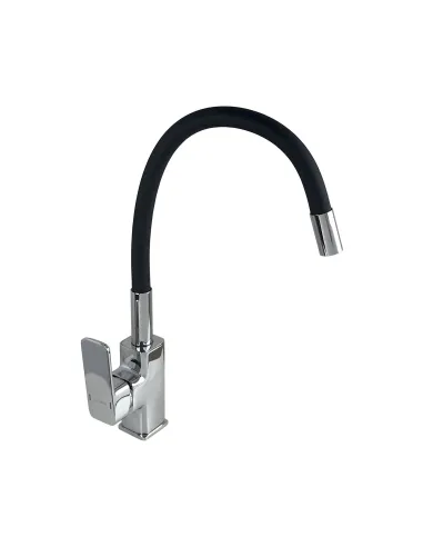 Смеситель для кухни с гибким изливом Globus Lux Milano GLM-203LR хром-черный - 5