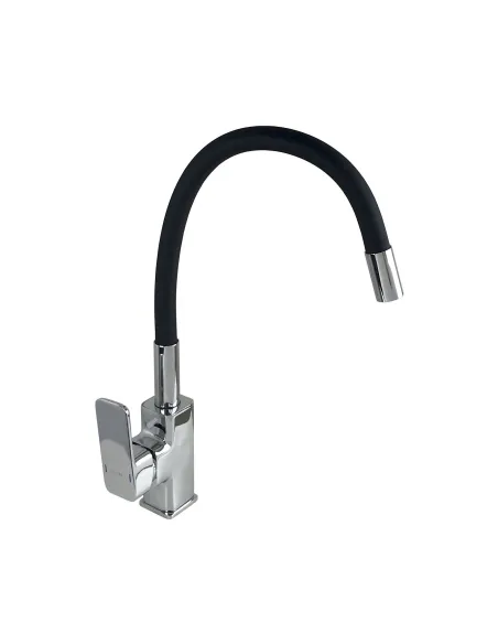 Смеситель для кухни с гибким изливом Globus Lux Milano GLM-203LR хром-черный - 5