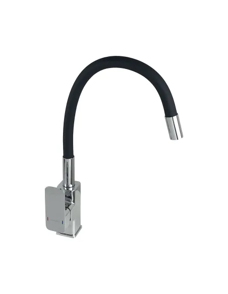 Смеситель для кухни с гибким изливом Globus Lux Milano GLM-203LR хром-черный - 6