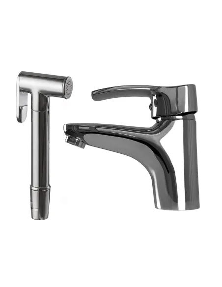 Смеситель для умывальника Globus Lux Queensland GLQU-0222 хром, стоп-лейка и шланг - 1
