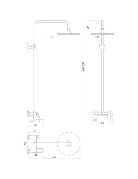 Душевая система Globus Lux Laguna GLA-0002N с душевым набором - 5