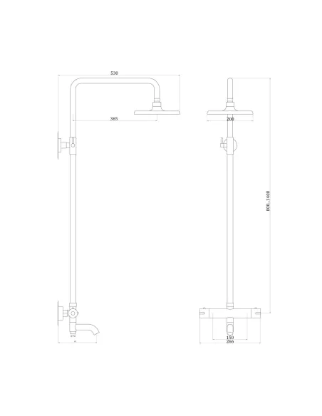 Душевая система с термостатом Globus Lux Termostatic GDS-0041T без излива - 9