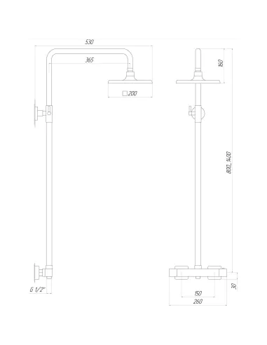 Душевая система с термостатом Globus Lux Termostatic GLM-0040T Куб без излива - 5