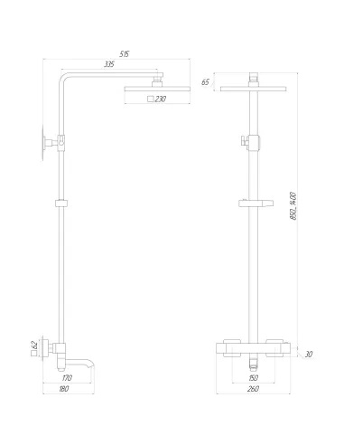 Душевая система с термостатом Globus Lux Termostatic VAN-GLQ-0041T Куб - 5