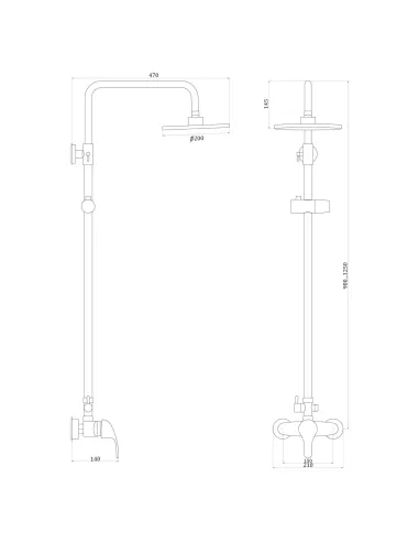 Душевая система Globus Lux Solly GLSO-0044 с душевым набором - 5