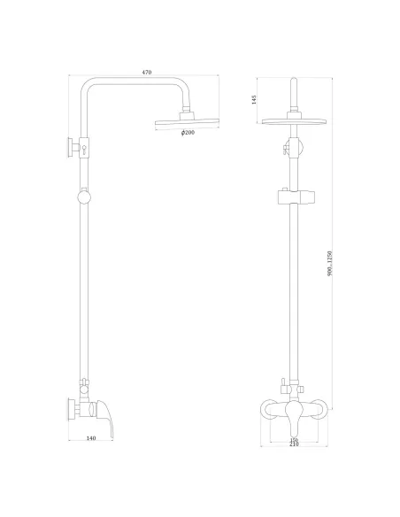 Душевая система Globus Lux Solly GLSO-0044 с душевым набором - 5