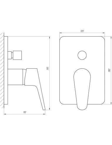 Смеситель для душа скрытого монтажа Globus Lux Cristal NSH-111 - 3