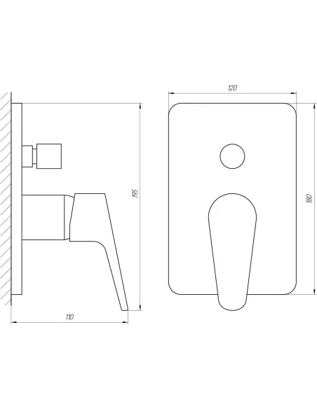 Смеситель для душа скрытого монтажа Globus Lux Cristal NSH-111 - 3