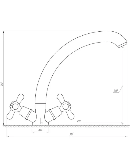 Смеситель для кухни двухвентильный Globus Lux GB-SHARM-0104-08 - 4
