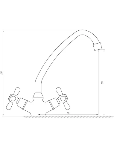 Смеситель для кухни двухвентильный Globus Lux GB-SHARM-0300-00 латунь, на гайке - 4