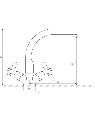 Двухвентильный смеситель для умывальника Globus Lux GB-SHARM-0104-06 - 4
