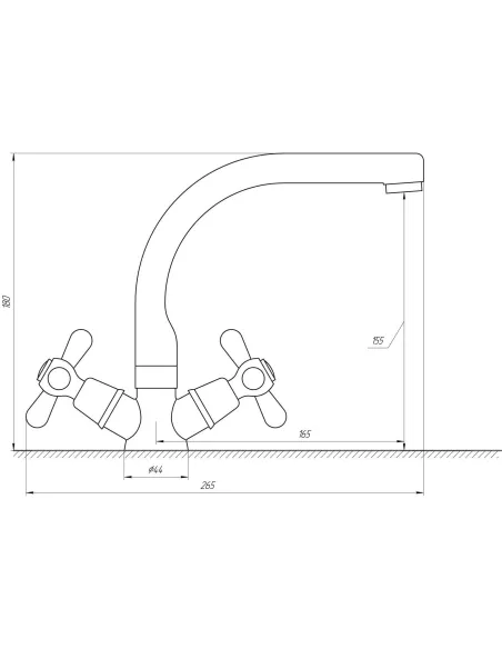 Двухвентильный смеситель для умывальника Globus Lux GB-SHARM-0104-06 - 4